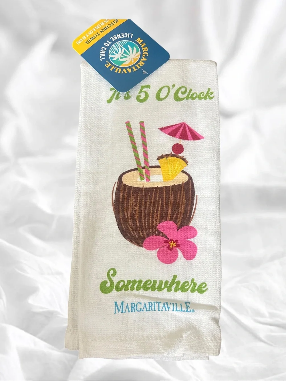 Margaritaville Tropical Reversible Dish Drying Mat Dish Cloths 1pc Kitchen Towel